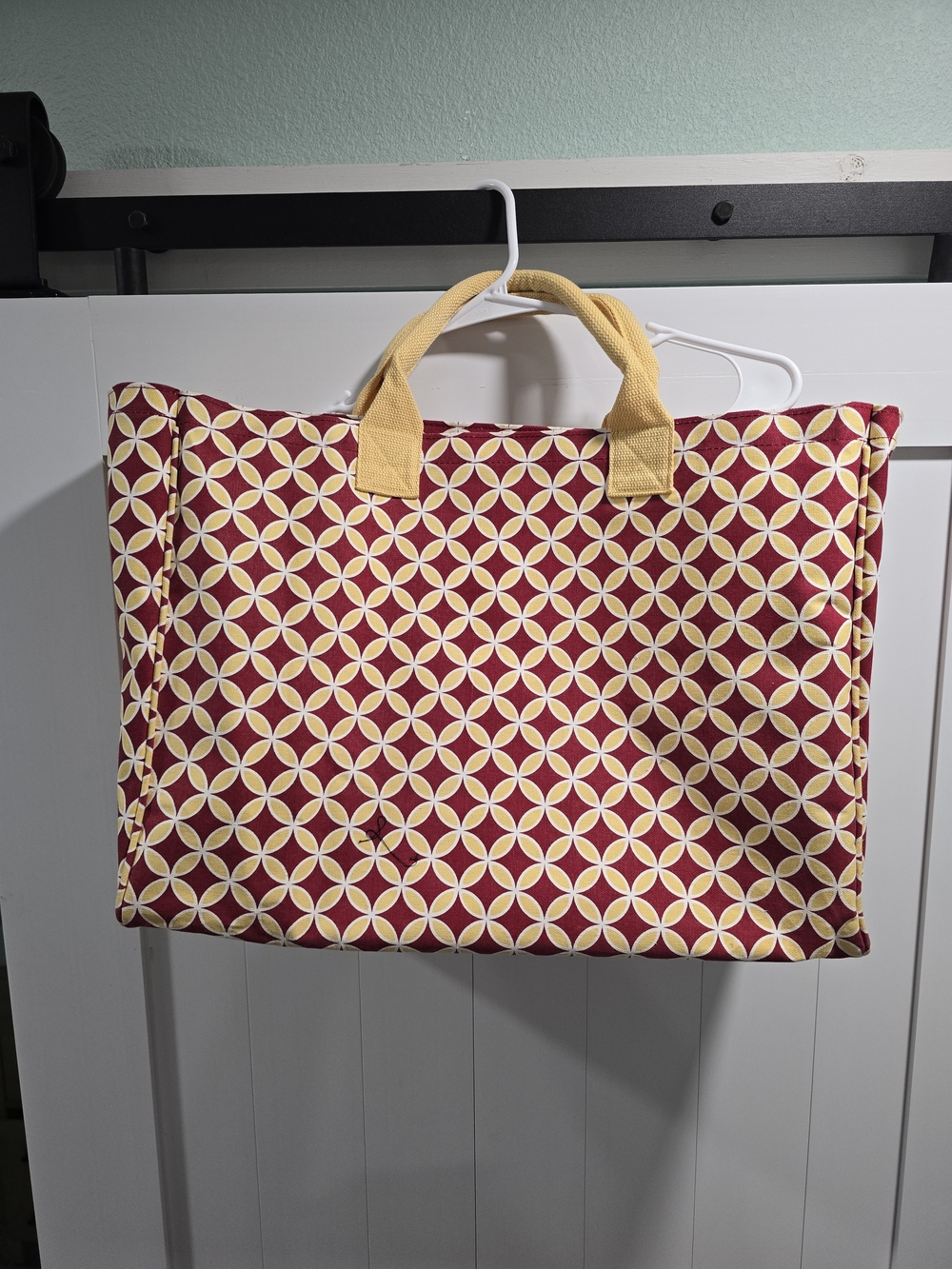 Mud Pie Maroon & Yellow Geometric Shoulder Bag